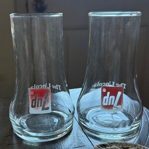 7UP The UnCola Upside Down Drinking Soda Fountain Glass Vintage 70's 7 UP